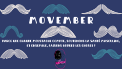 Bleu Movember Moustache Santé Homme Story Instagram Illustratif (Facebook Cover)